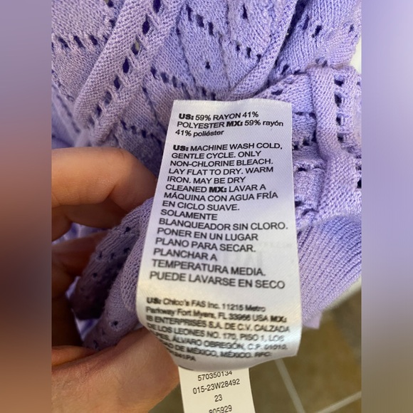 WHBM Lace Stitch Bell Sleeve Sweater - Picture 3 of 9